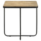 Mesa auxiliar Elyna con superficie de piedra cuadrada y acento beige