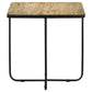 Mesa auxiliar Elyna con superficie de piedra cuadrada y acento beige