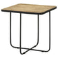 Mesa auxiliar Elyna con superficie de piedra cuadrada y acento beige