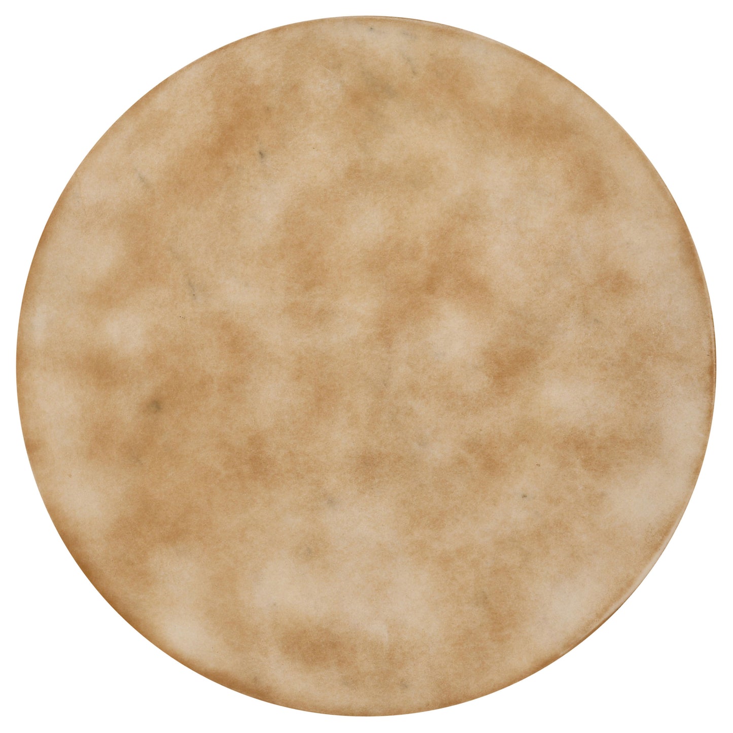 Mesa auxiliar redonda Bernardo con estructura de alambre en color natural y bronce