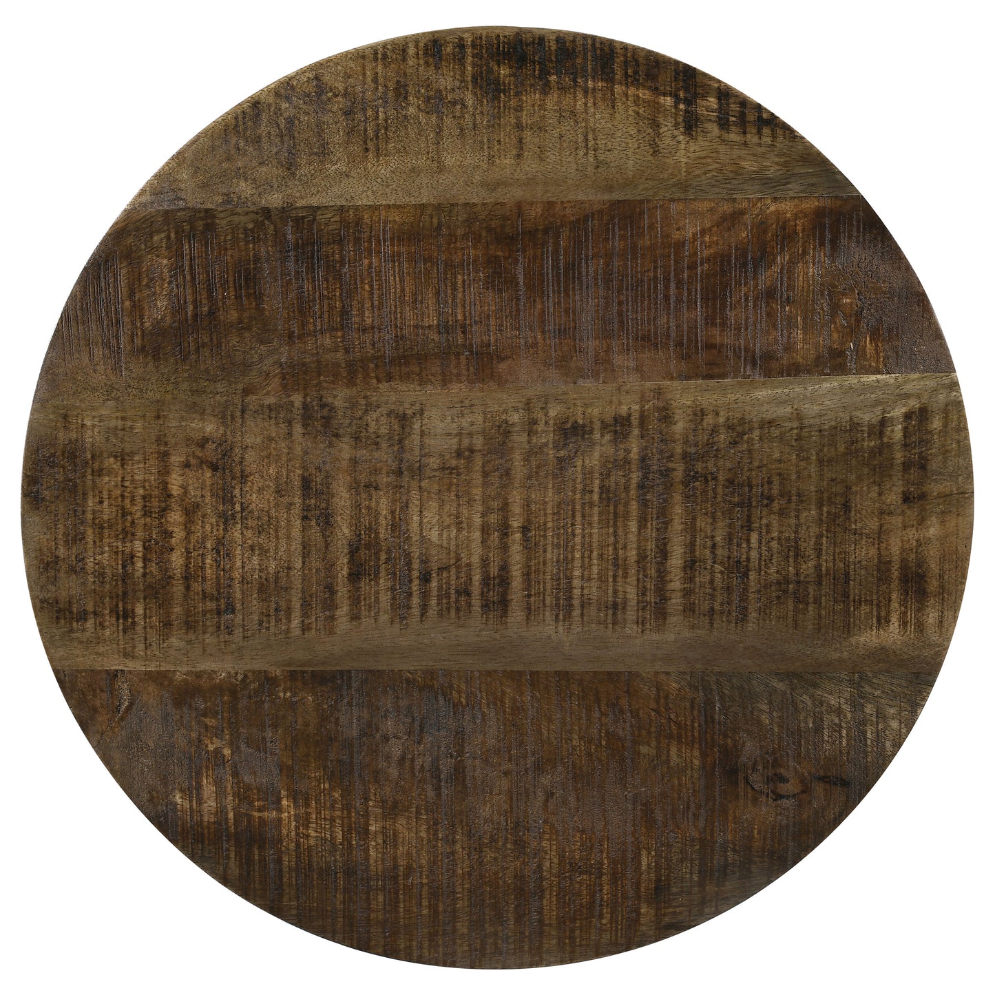 Mesa auxiliar con base de tambor redonda Aurora, color natural y negro