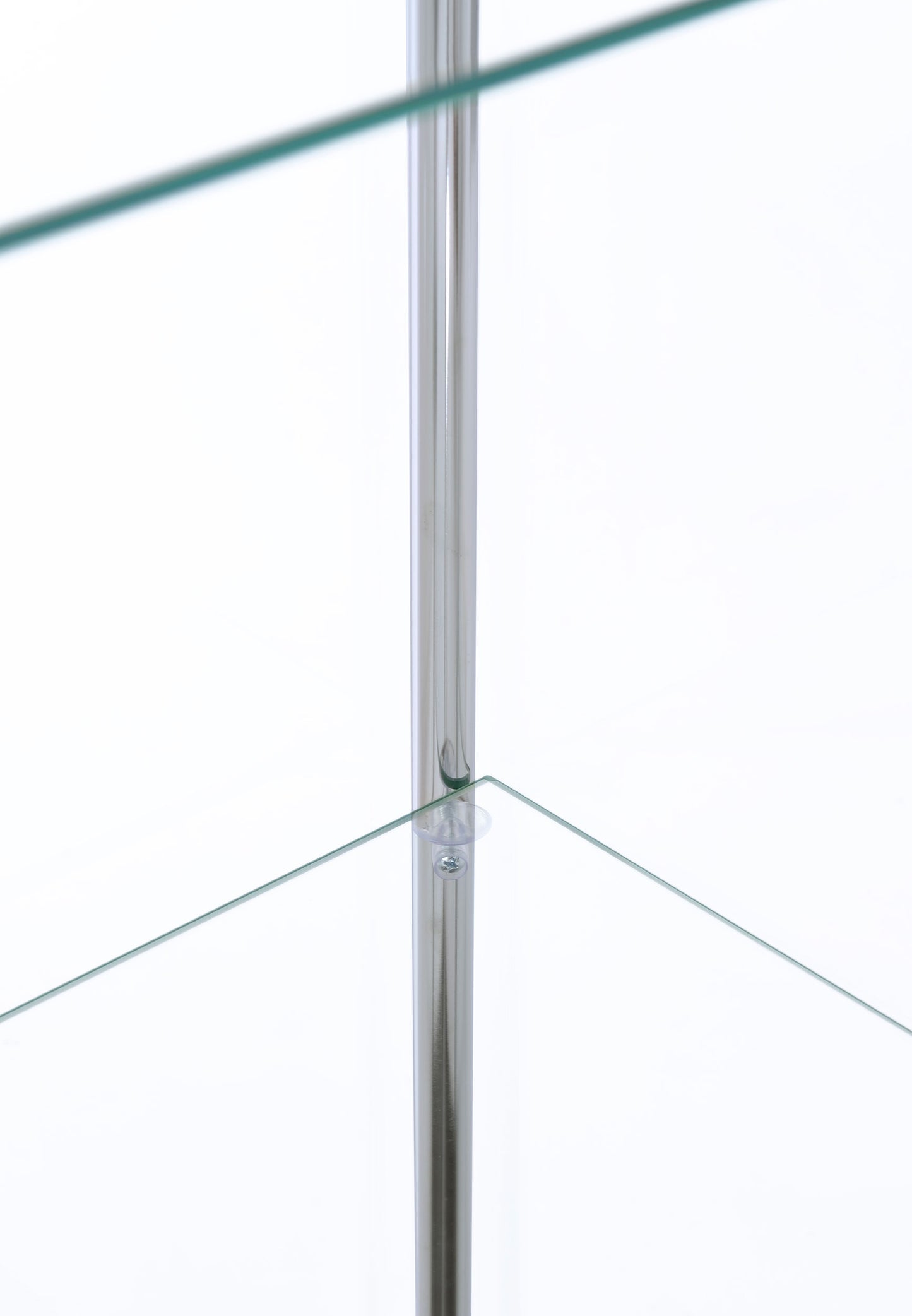 Vitrina Bellatrix de 4 estantes de cristal transparente, color blanco