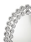 Espejo de pared ovalado Colleen de 31 x 47 pulgadas con flores de cristal plateadas