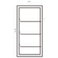 Espejo de pared rectangular Oriel de 24 x 47 pulgadas con 3 estantes, plateado