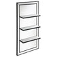 Espejo de pared rectangular Oriel de 24 x 47 pulgadas con 3 estantes, plateado
