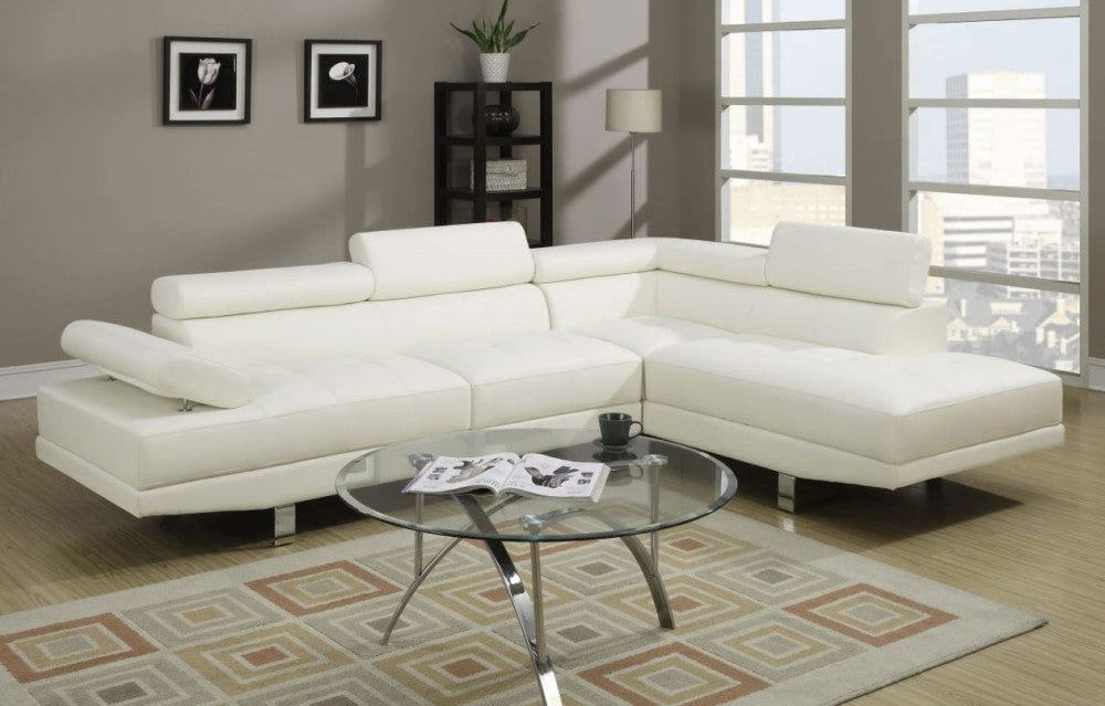 Riley Modern Sectional Sofa with Adjustable Headrest